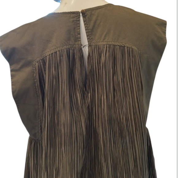 Anthroplogie Cap Sleeve Moss Green Plisse’ Mini Dress Size XS - Picture 10 of 16